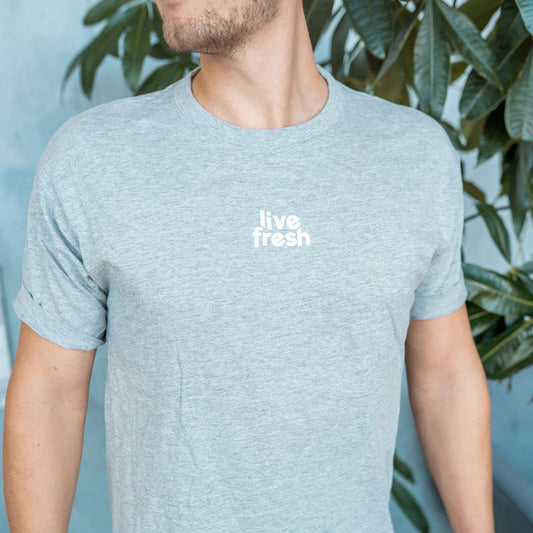 LiveFresh Shirt - Light Grey mit Logo